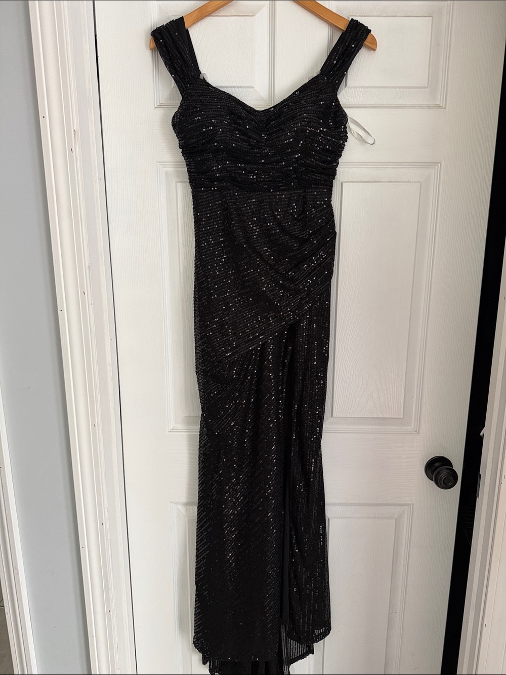 Elegant Black Sequin Evening Gown